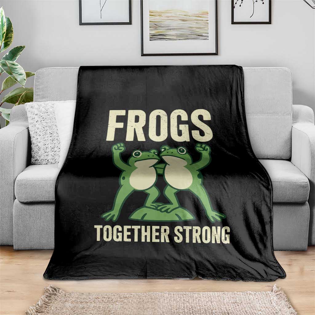 Frogs Together Strong Throw Blanket Portland Frog Protest United We Ribbit TS02 Print Your Wear