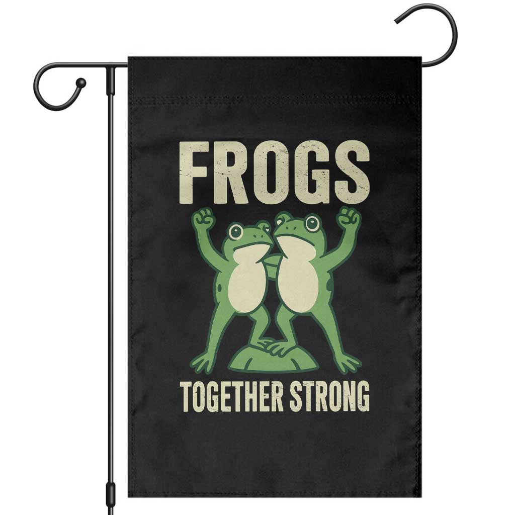 Frogs Together Strong Garden Flag Portland Frog Protest United We Ribbit TS02 Black Print Your Wear