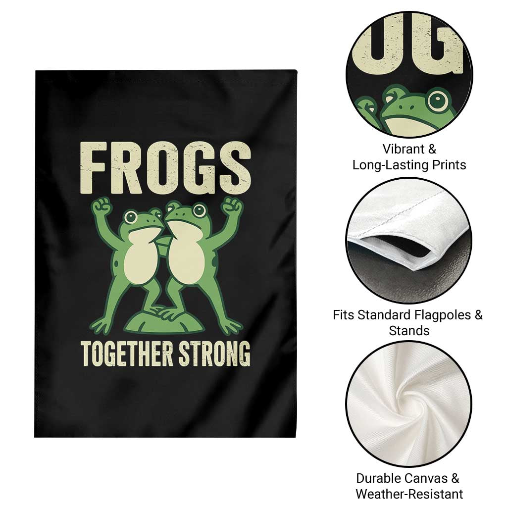 Frogs Together Strong Garden Flag Portland Frog Protest United We Ribbit TS02 Print Your Wear
