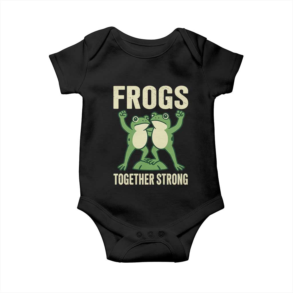 Frogs Together Strong Baby Onesie Portland Frog Protest United We Ribbit TS02 Black Print Your Wear