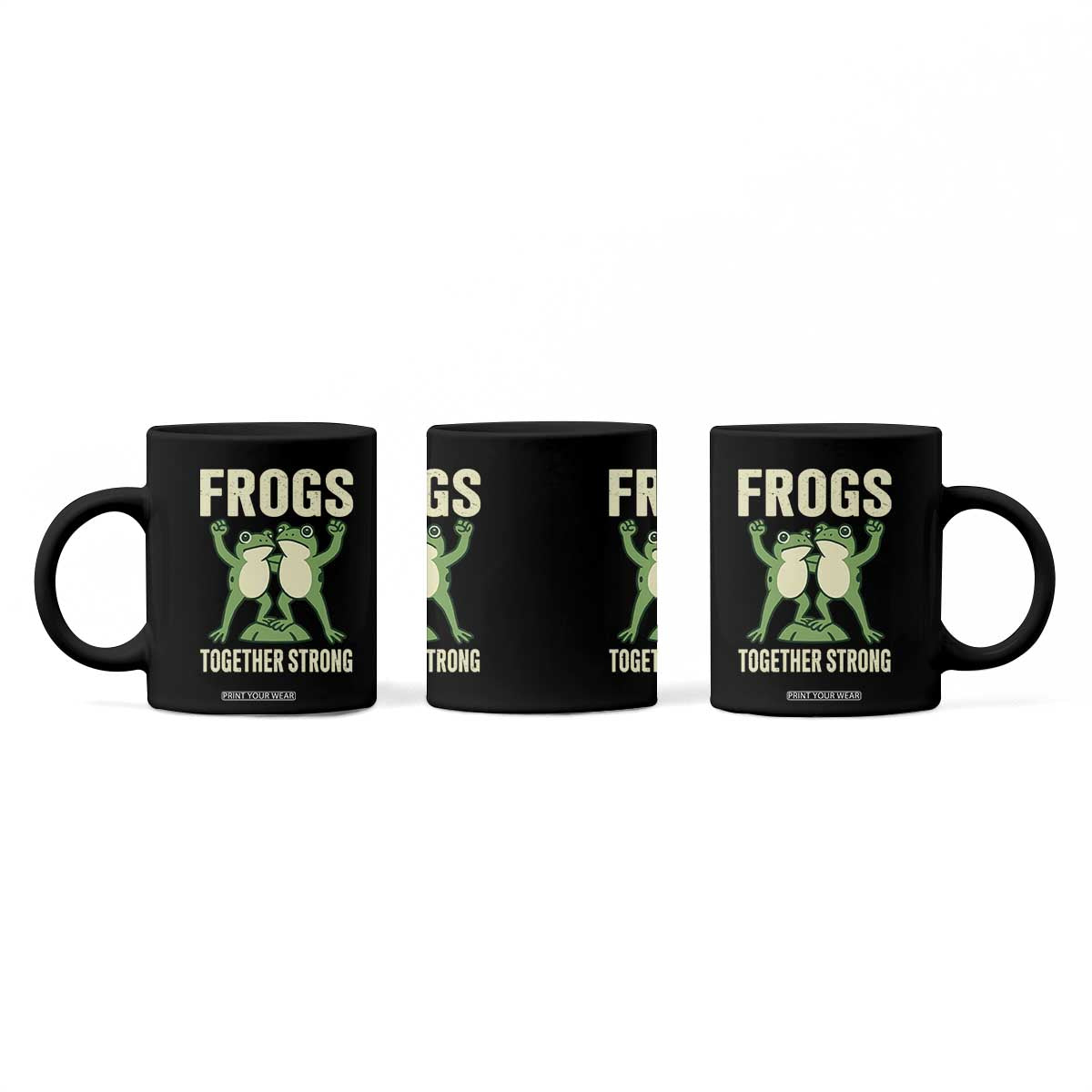Frogs Together Strong Coffee Mug Portland Frog Protest United We Ribbit TS02 Print Your Wear
