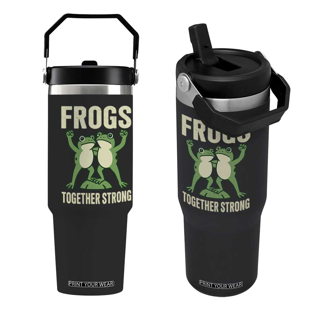 Frogs Together Strong Flip Straw Tumbler Portland Frog Protest United We Ribbit TS02 One Size: 30 oz Black Print Your Wear
