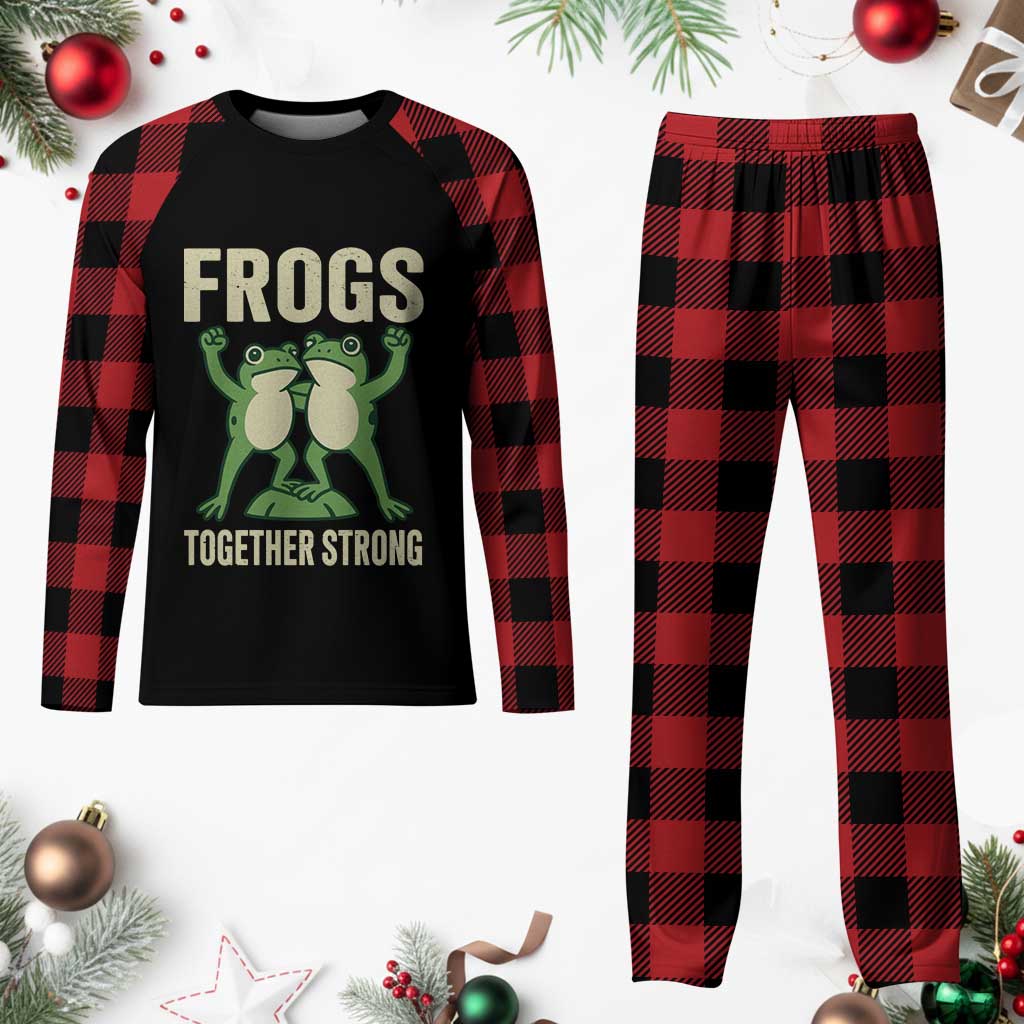 Frogs Together Strong Plaid Pajama Set Portland Frog Protest United We Ribbit TS02 Buffalo Plaid Print Your Wear