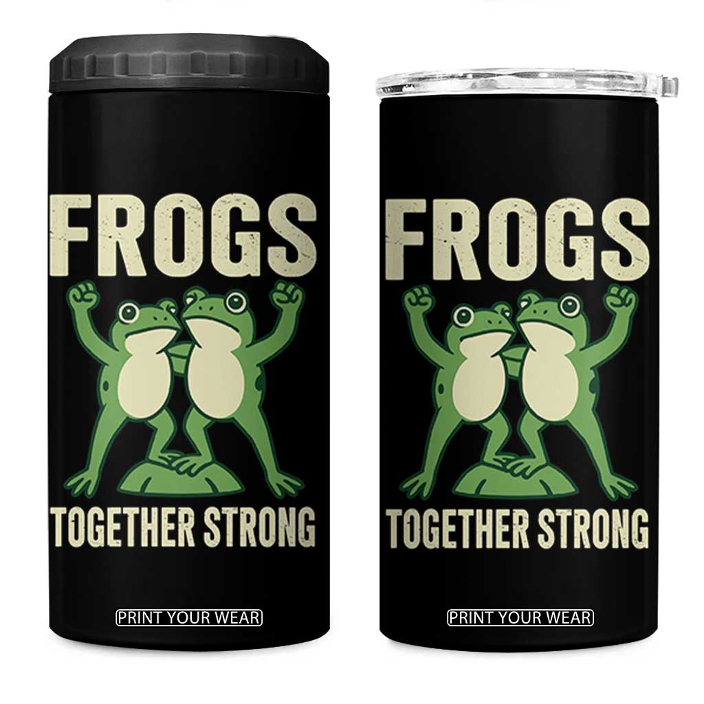 Frogs Together Strong 4 in 1 Can Cooler Tumbler Portland Frog Protest United We Ribbit TS02 One Size: 16 oz Black Print Your Wear