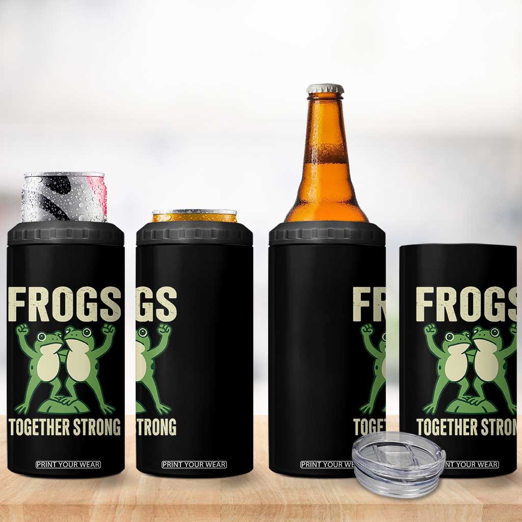 Frogs Together Strong 4 in 1 Can Cooler Tumbler Portland Frog Protest United We Ribbit TS02 Print Your Wear