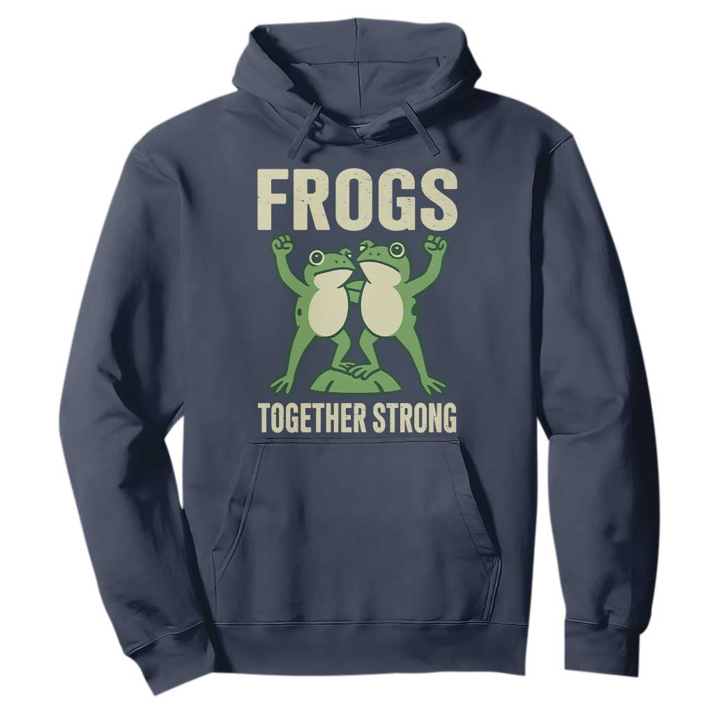 Frogs Together Strong Hoodie Portland Frog Protest United We Ribbit TS02 Navy Print Your Wear
