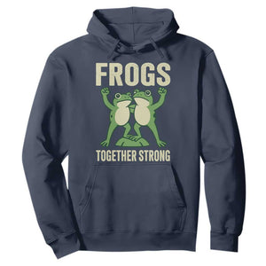 Frogs Together Strong Hoodie Portland Frog Protest United We Ribbit TS02 Navy Print Your Wear