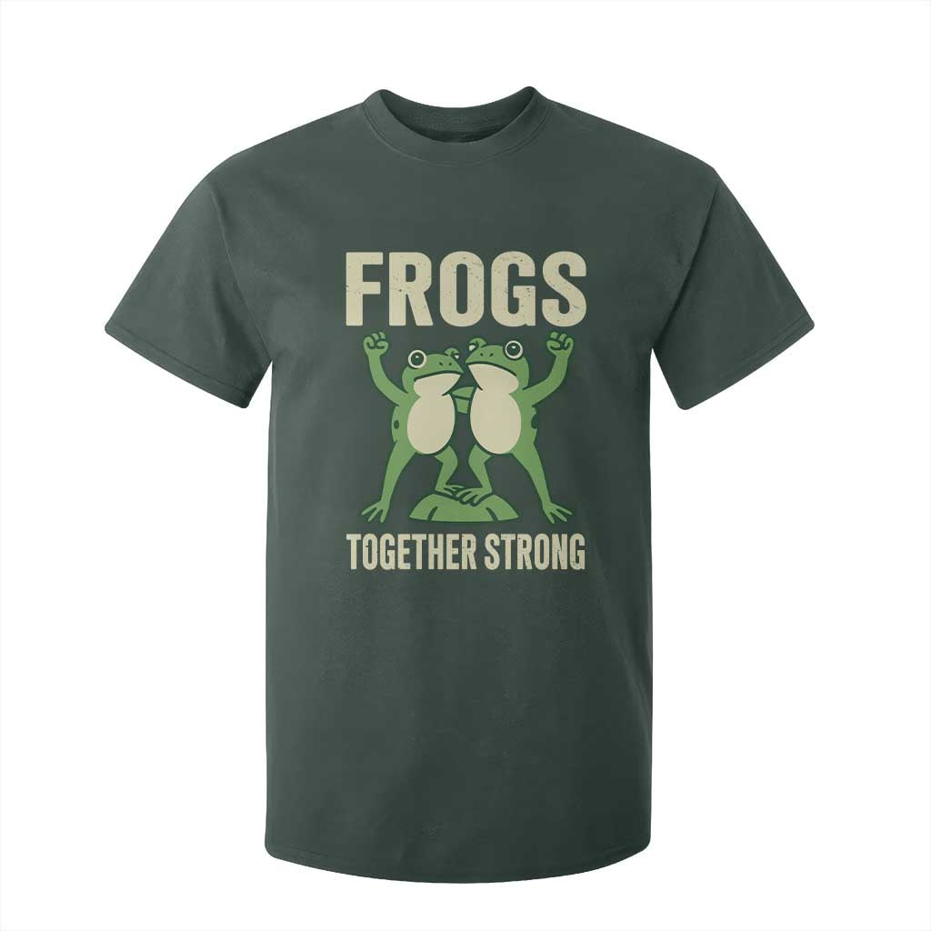 Frogs Together Strong T Shirt For Kid Portland Frog Protest United We Ribbit TS02 Dark Forest Green Print Your Wear