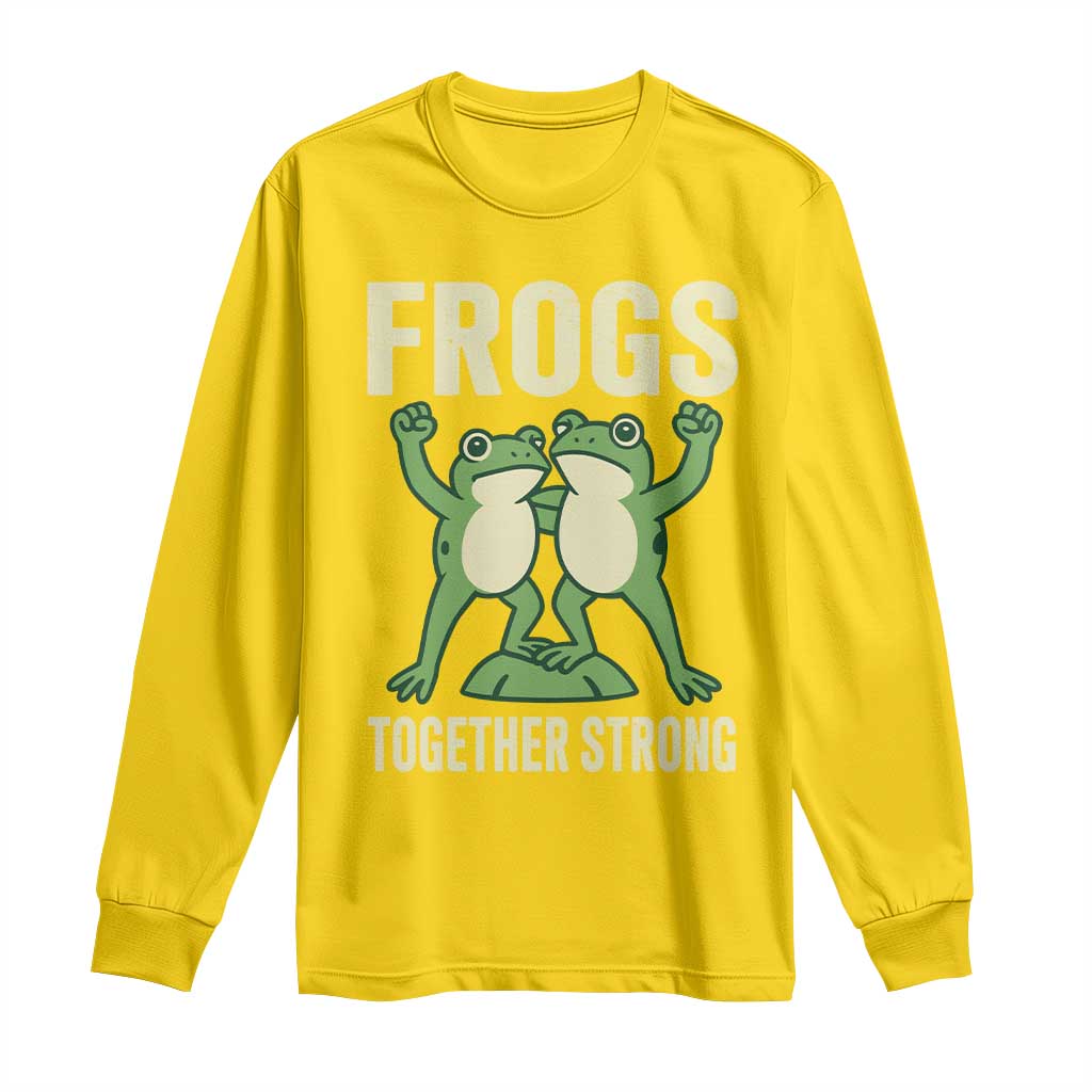 Frogs Together Strong Long Sleeve Shirt Portland Frog Protest United We Ribbit TS02 Daisy Print Your Wear