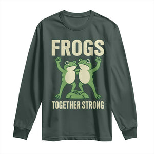 Frogs Together Strong Long Sleeve Shirt Portland Frog Protest United We Ribbit TS02 Dark Forest Green Print Your Wear