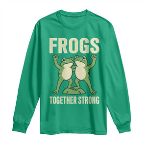 Frogs Together Strong Long Sleeve Shirt Portland Frog Protest United We Ribbit TS02 Irish Green Print Your Wear
