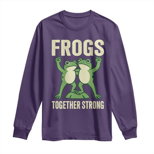 Frogs Together Strong Long Sleeve Shirt Portland Frog Protest United We Ribbit TS02 Purple Print Your Wear