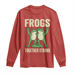 Frogs Together Strong Long Sleeve Shirt Portland Frog Protest United We Ribbit TS02 Red Print Your Wear