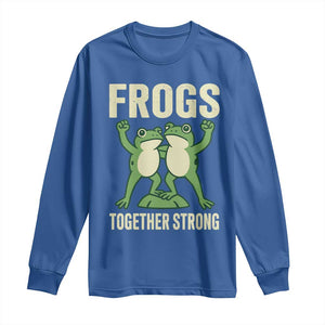 Frogs Together Strong Long Sleeve Shirt Portland Frog Protest United We Ribbit TS02 Royal Blue Print Your Wear