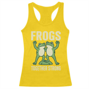 Frogs Together Strong Racerback Tank Top Portland Frog Protest United We Ribbit TS02 Daisy Print Your Wear