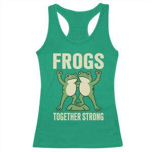 Frogs Together Strong Racerback Tank Top Portland Frog Protest United We Ribbit TS02 Irish Green Print Your Wear