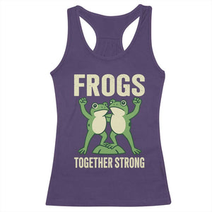 Frogs Together Strong Racerback Tank Top Portland Frog Protest United We Ribbit TS02 Purple Print Your Wear