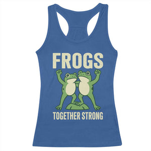 Frogs Together Strong Racerback Tank Top Portland Frog Protest United We Ribbit TS02 Royal Blue Print Your Wear