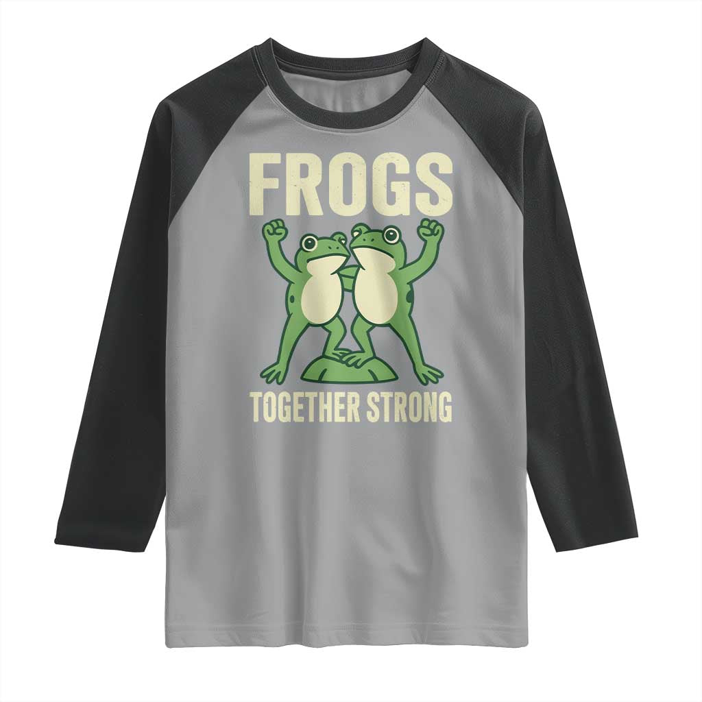 Frogs Together Strong Raglan Shirt Portland Frog Protest United We Ribbit TS02 Sport Gray Black Print Your Wear