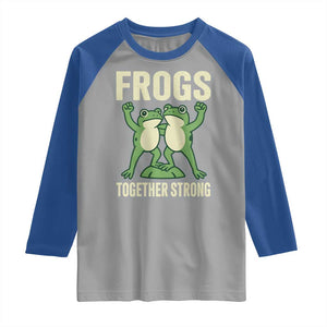 Frogs Together Strong Raglan Shirt Portland Frog Protest United We Ribbit TS02 Sport Gray Royal Print Your Wear