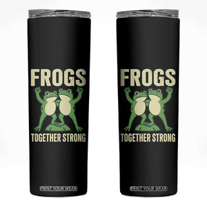 Frogs Together Strong Skinny Tumbler Portland Frog Protest United We Ribbit TS02 Black Print Your Wear