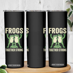 Frogs Together Strong Skinny Tumbler Portland Frog Protest United We Ribbit TS02 Print Your Wear