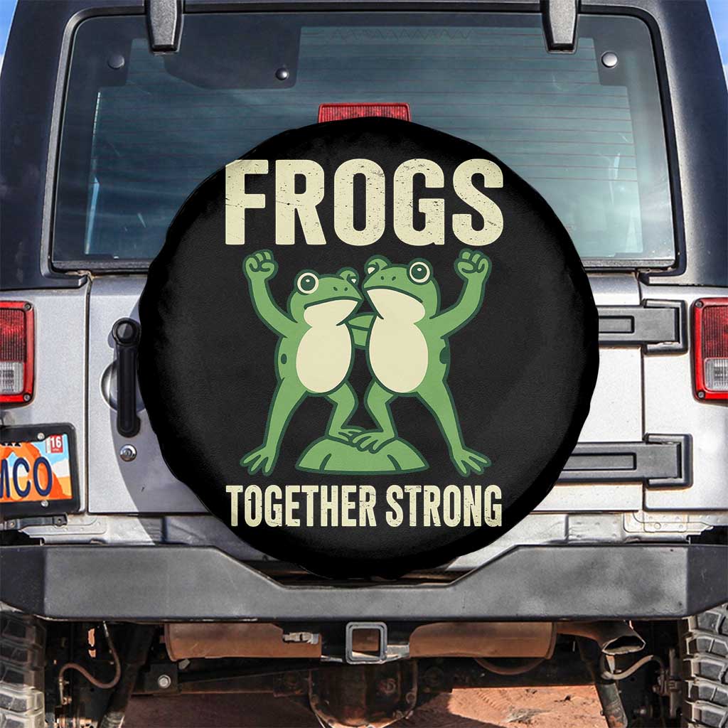 Frogs Together Strong Spare Tire Cover Portland Frog Protest United We Ribbit TS02 No hole Black Print Your Wear