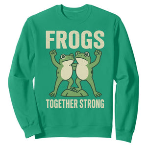Frogs Together Strong Sweatshirt Portland Frog Protest United We Ribbit TS02 Irish Green Print Your Wear