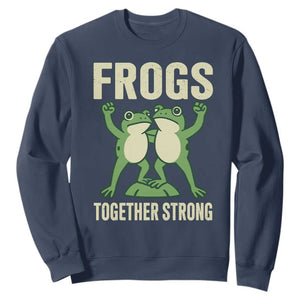 Frogs Together Strong Sweatshirt Portland Frog Protest United We Ribbit TS02 Navy Print Your Wear