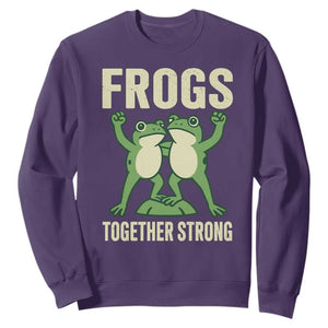 Frogs Together Strong Sweatshirt Portland Frog Protest United We Ribbit TS02 Purple Print Your Wear