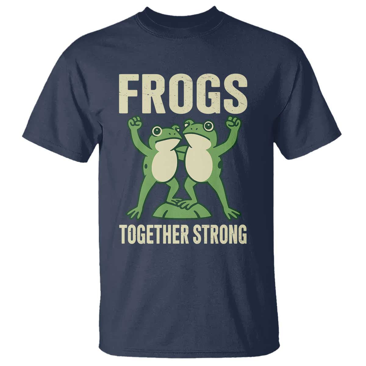 Frogs Together Strong T Shirt Portland Frog Protest United We Ribbit TS02 Navy Print Your Wear