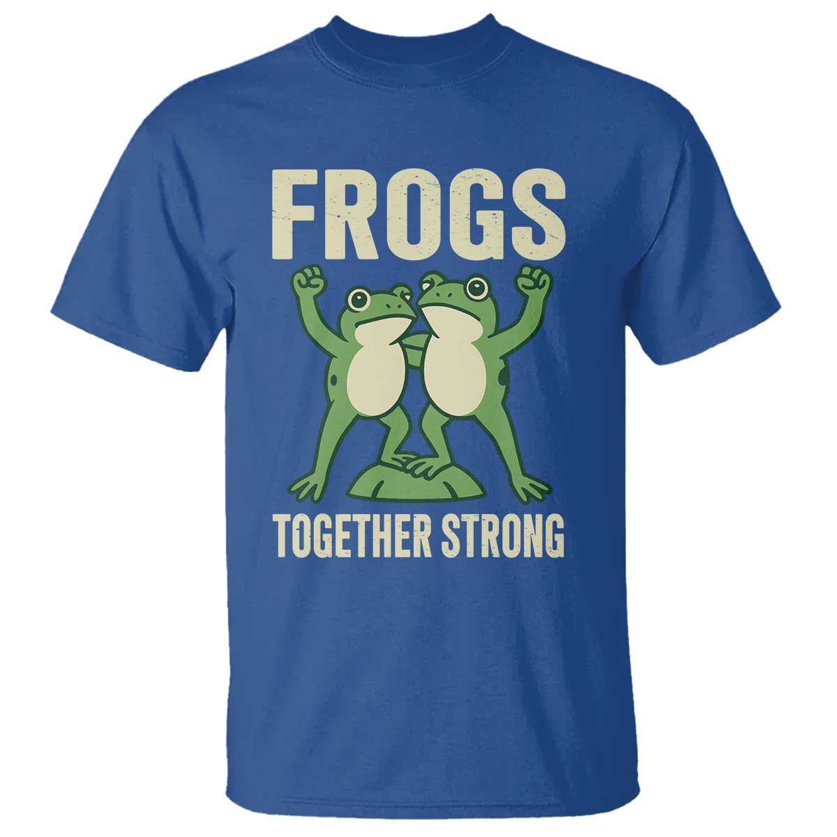 Frogs Together Strong T Shirt Portland Frog Protest United We Ribbit TS02 Royal Blue Print Your Wear