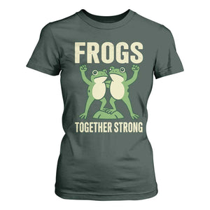 Frogs Together Strong T Shirt For Women Portland Frog Protest United We Ribbit TS02 Dark Forest Green Print Your Wear