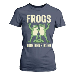 Frogs Together Strong T Shirt For Women Portland Frog Protest United We Ribbit TS02 Navy Print Your Wear