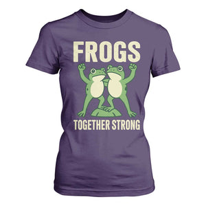 Frogs Together Strong T Shirt For Women Portland Frog Protest United We Ribbit TS02 Purple Print Your Wear
