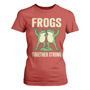 Frogs Together Strong T Shirt For Women Portland Frog Protest United We Ribbit TS02 Red Print Your Wear
