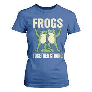 Frogs Together Strong T Shirt For Women Portland Frog Protest United We Ribbit TS02 Royal Blue Print Your Wear