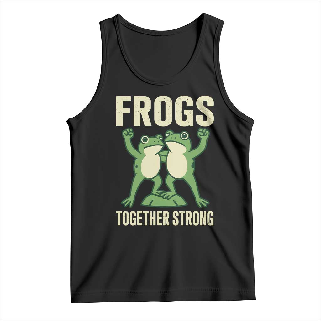 Frogs Together Strong Tank Top Portland Frog Protest United We Ribbit TS02 Black Print Your Wear
