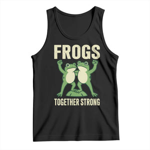 Frogs Together Strong Tank Top Portland Frog Protest United We Ribbit TS02 Black Print Your Wear