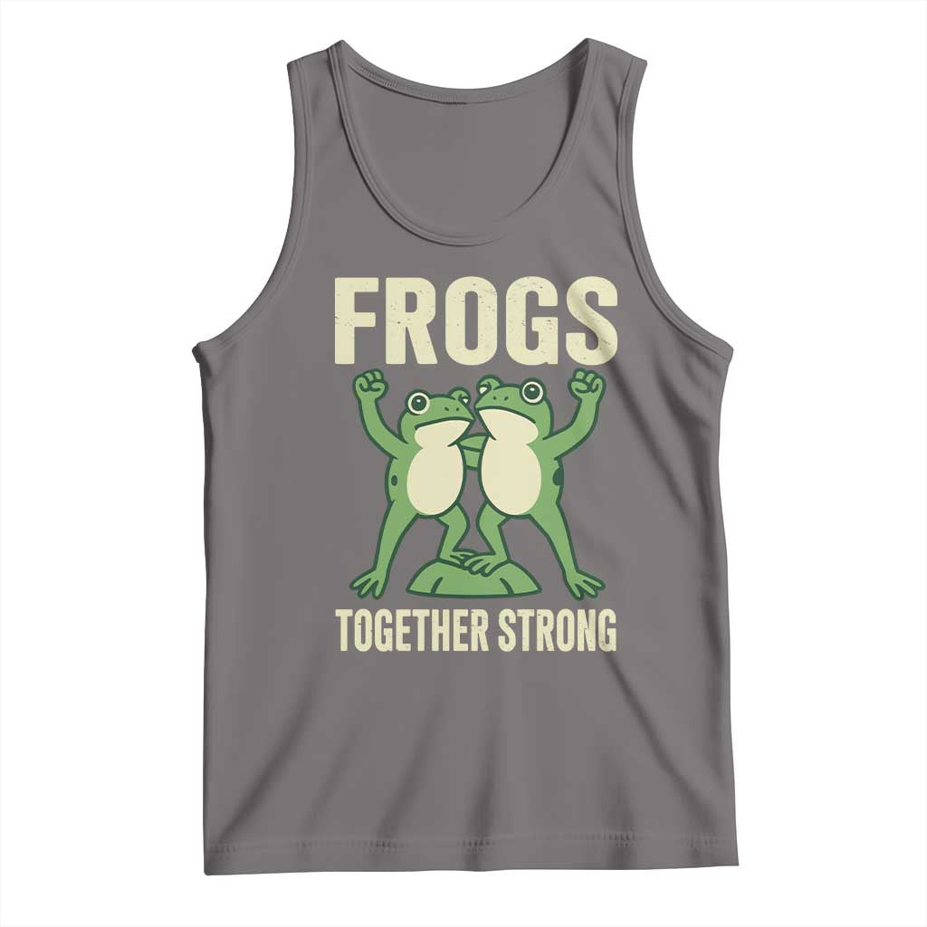 Frogs Together Strong Tank Top Portland Frog Protest United We Ribbit TS02 Deep Heather Print Your Wear