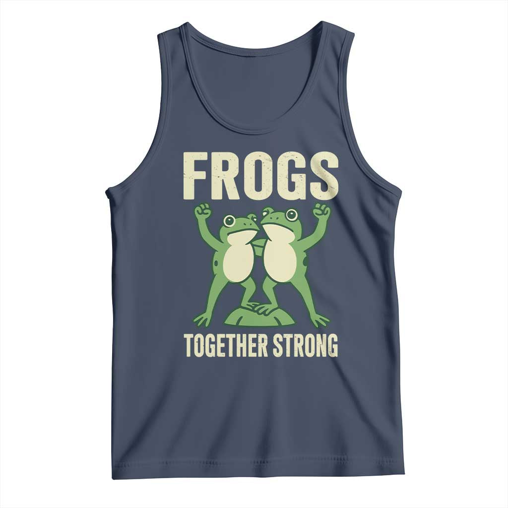 Frogs Together Strong Tank Top Portland Frog Protest United We Ribbit TS02 Navy Print Your Wear