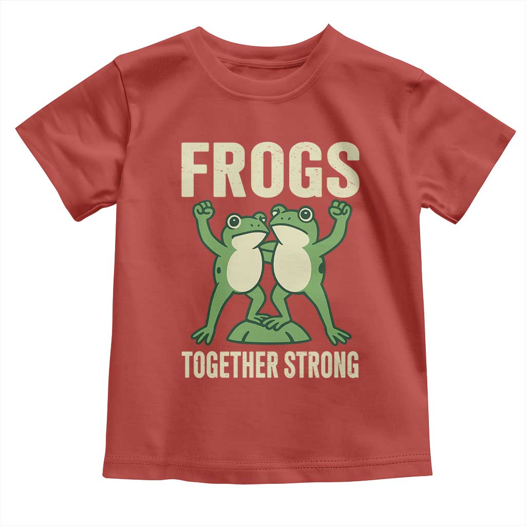 Frogs Together Strong Toddler T Shirt Portland Frog Protest United We Ribbit TS02 Red Print Your Wear