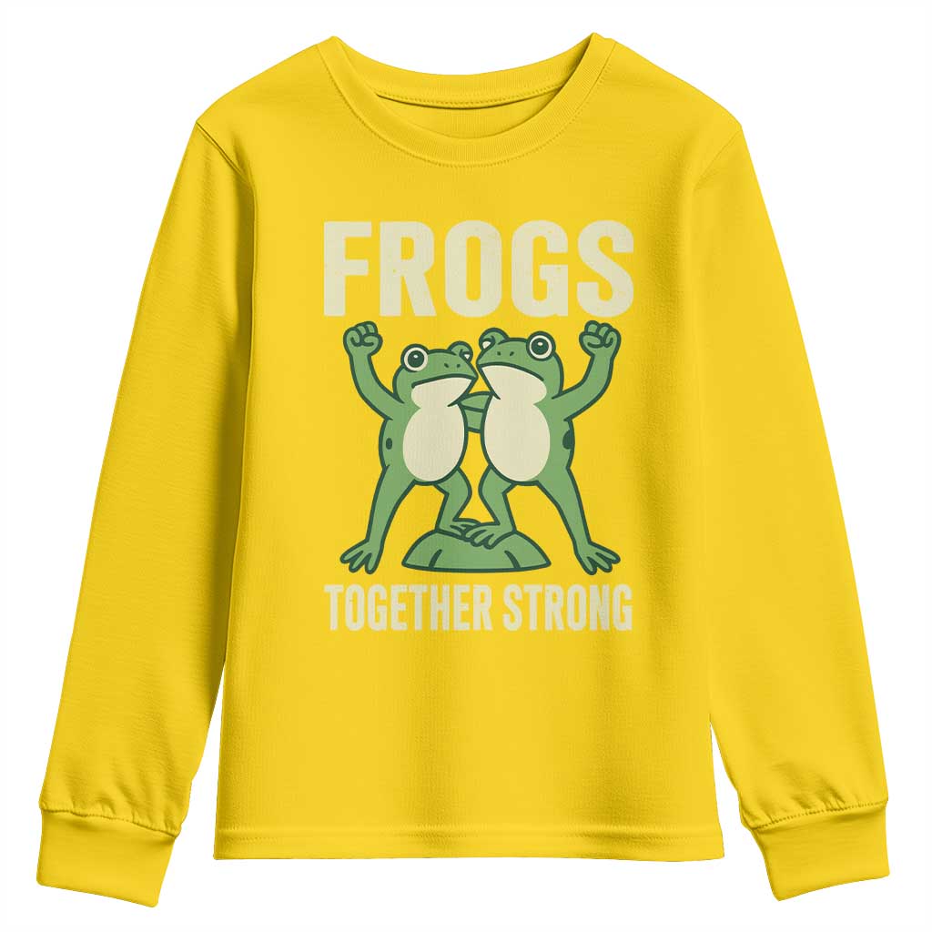 Frogs Together Strong Youth Sweatshirt Portland Frog Protest United We Ribbit TS02 Daisy Print Your Wear