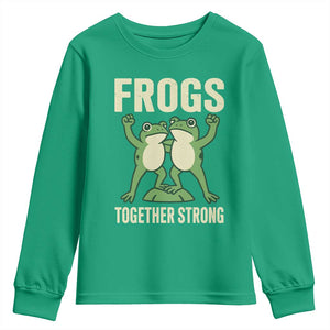 Frogs Together Strong Youth Sweatshirt Portland Frog Protest United We Ribbit TS02 Irish Green Print Your Wear