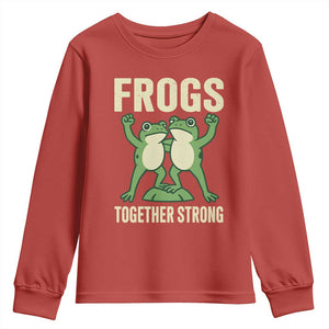 Frogs Together Strong Youth Sweatshirt Portland Frog Protest United We Ribbit TS02 Red Print Your Wear