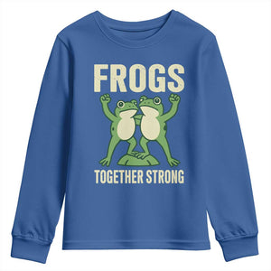 Frogs Together Strong Youth Sweatshirt Portland Frog Protest United We Ribbit TS02 Royal Blue Print Your Wear