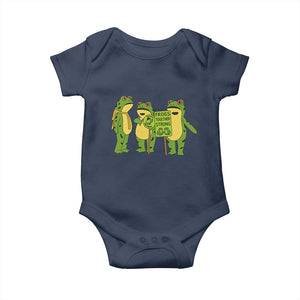 Frogs Together Strong Baby Onesie Portland Frog Resist Protest TS02 Navy Print Your Wear