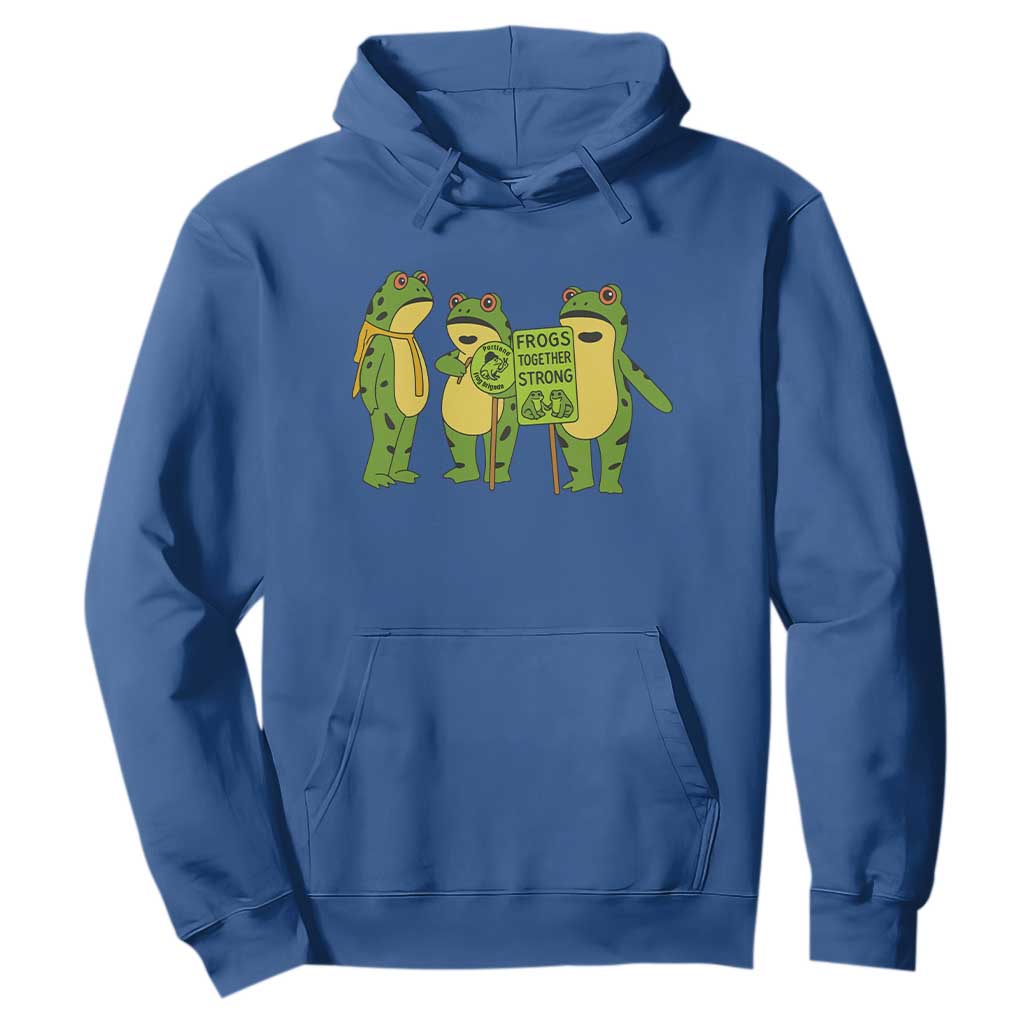 Frogs Together Strong Hoodie Portland Frog Resist Protest TS02 Royal Blue Print Your Wear