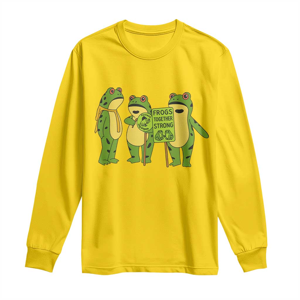 Frogs Together Strong Long Sleeve Shirt Portland Frog Resist Protest TS02 Daisy Print Your Wear