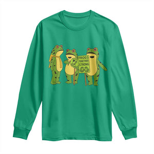 Frogs Together Strong Long Sleeve Shirt Portland Frog Resist Protest TS02 Irish Green Print Your Wear